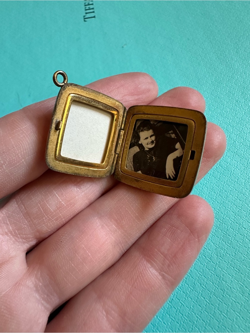 Victorian Era Gold Filled Initial Photo Locket - Picture 3 of 5